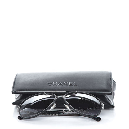 Chanel Polarized Pilot Winter Sunglasses 4219-Q Black 8 of 8