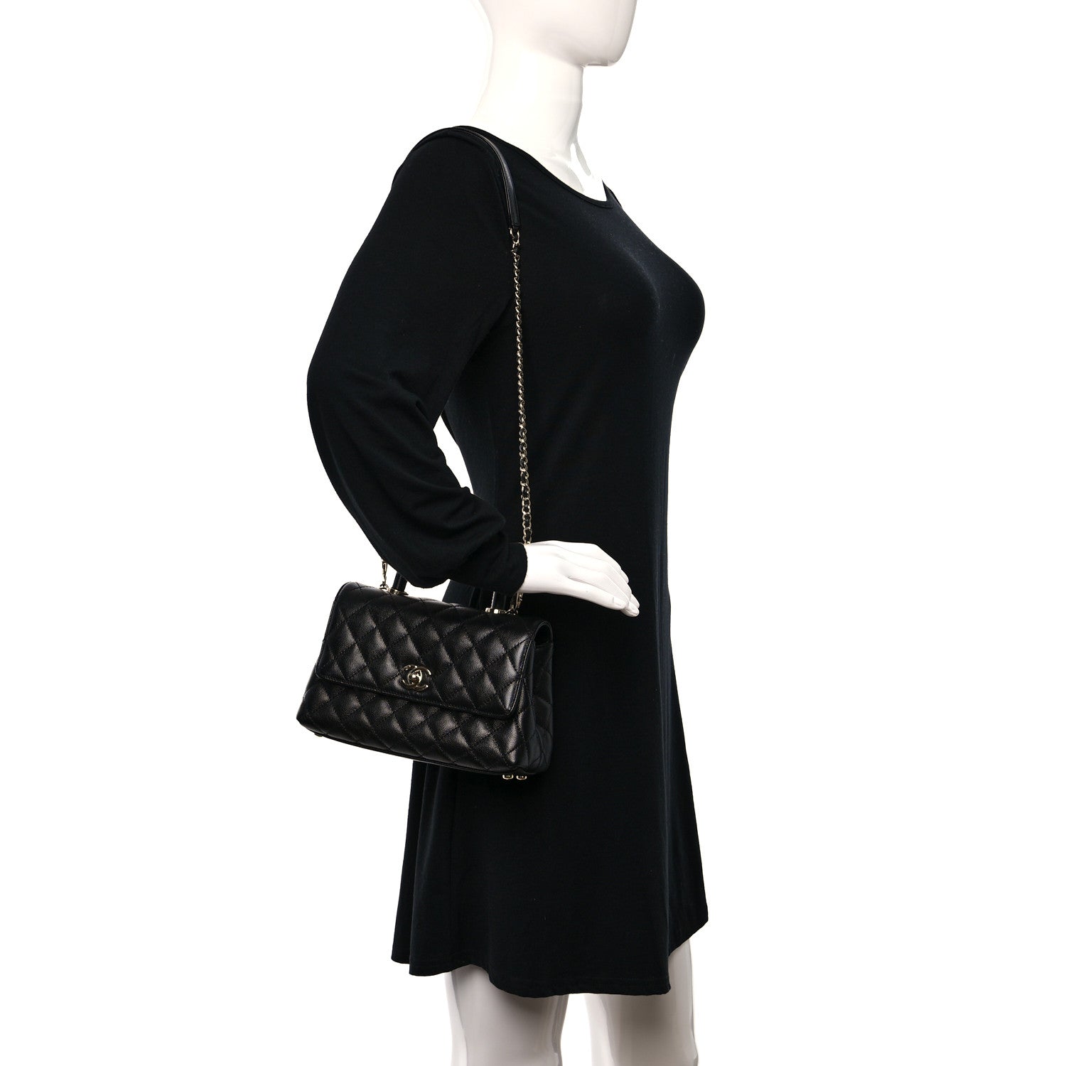 Chanel Caviar Quilted Mini Coco Handle Flap Black 2 of 12