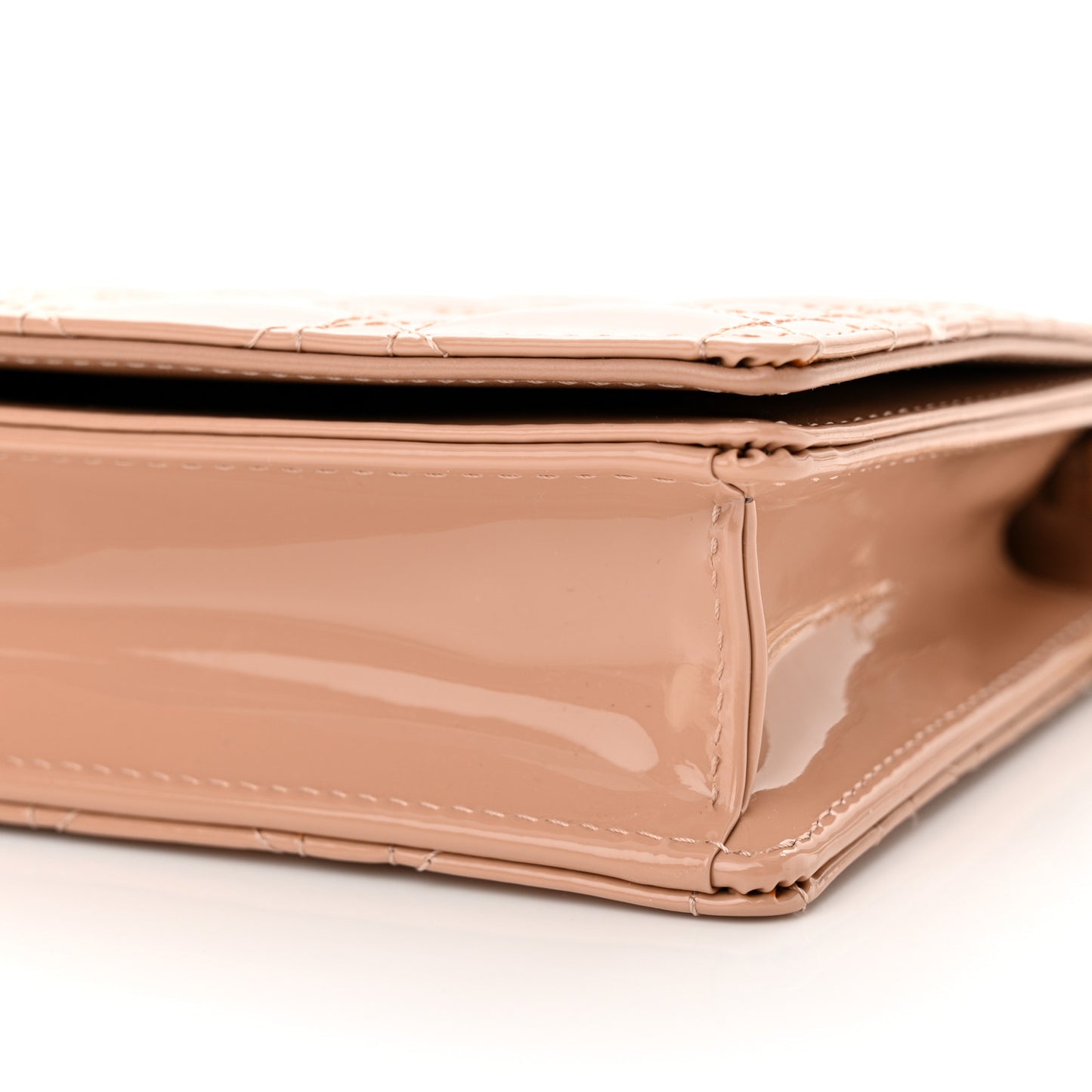 Patent Cannage Lady Dior Convertible Clutch Beige