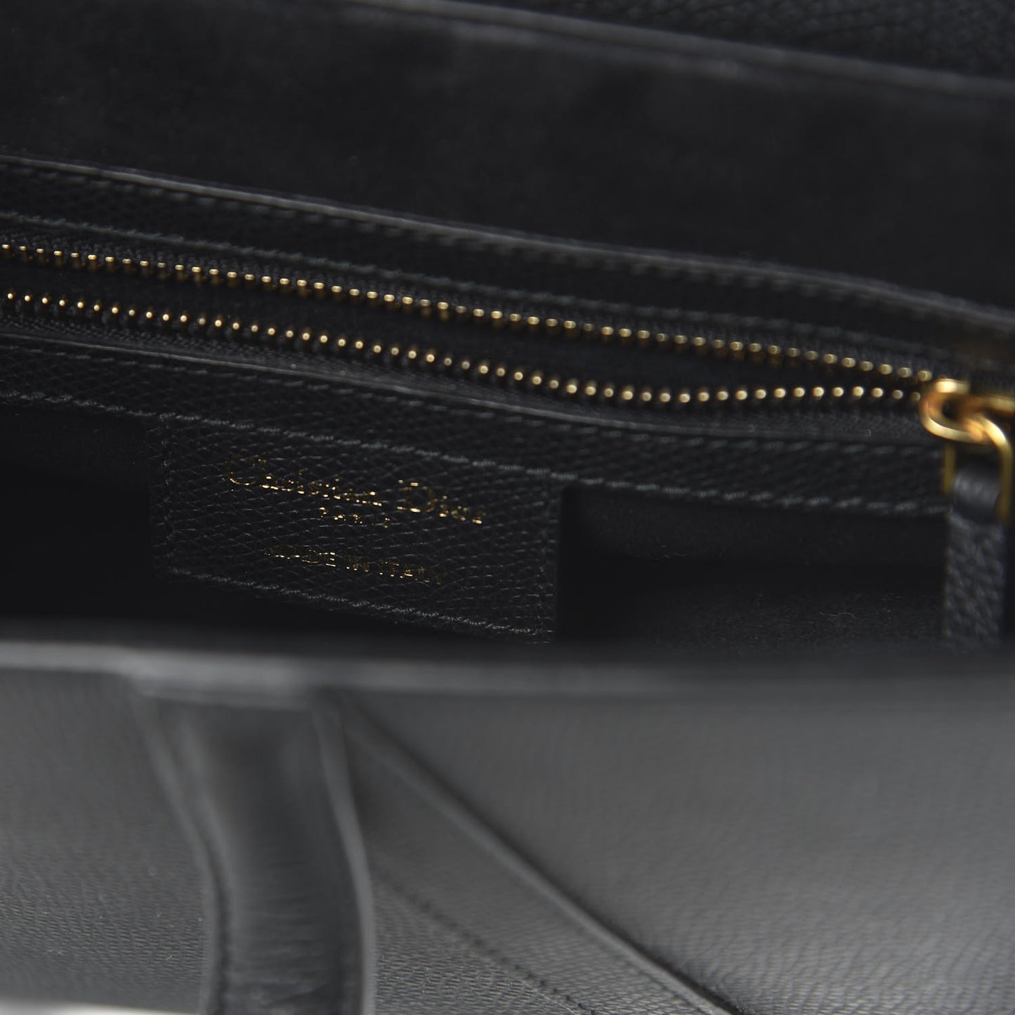 Grained Calfskin Saddle Bag Black