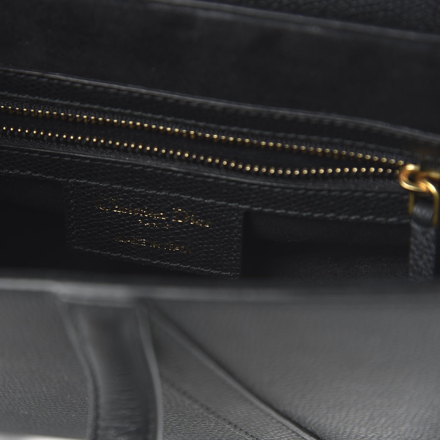Christian Dior Grained Calfskin Saddle Bag Black 8 of 11