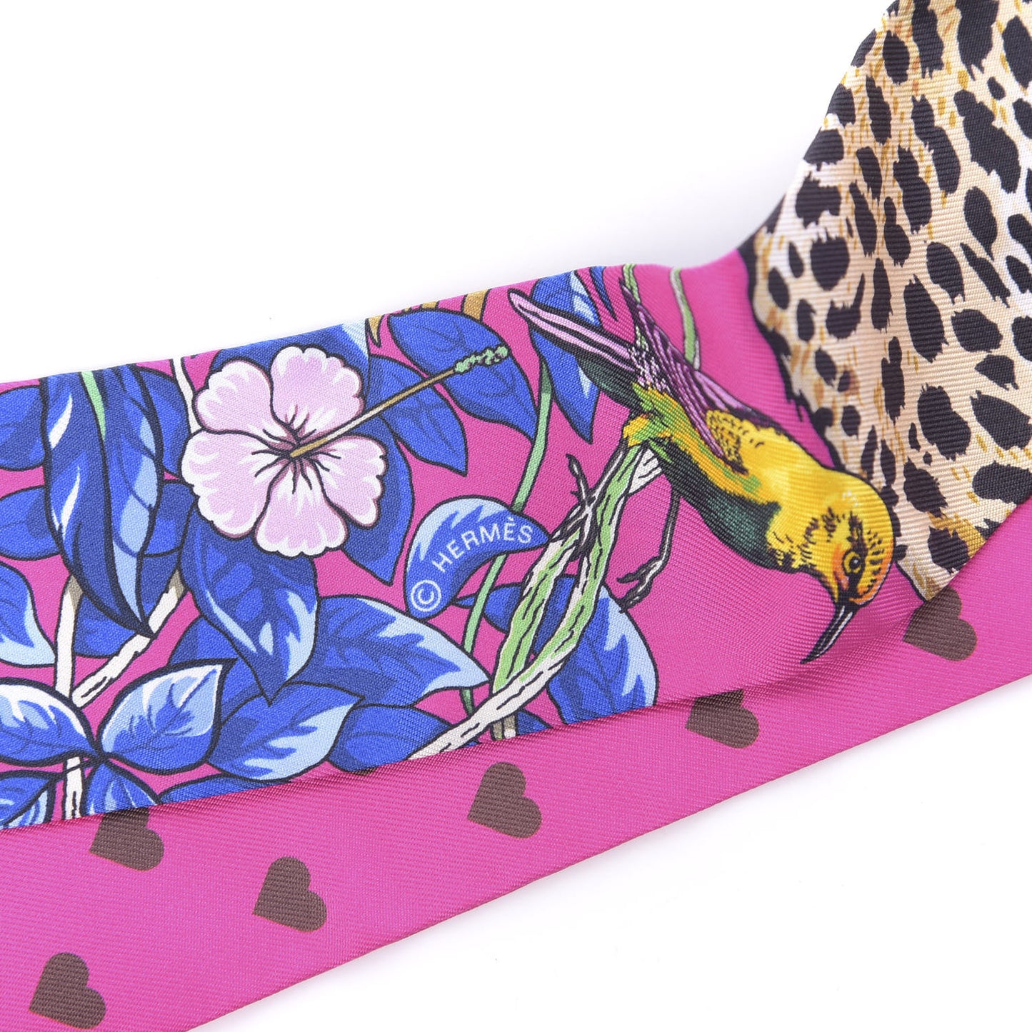 Silk Jungle Love Love Twilly Rose Vif Bleu Roy