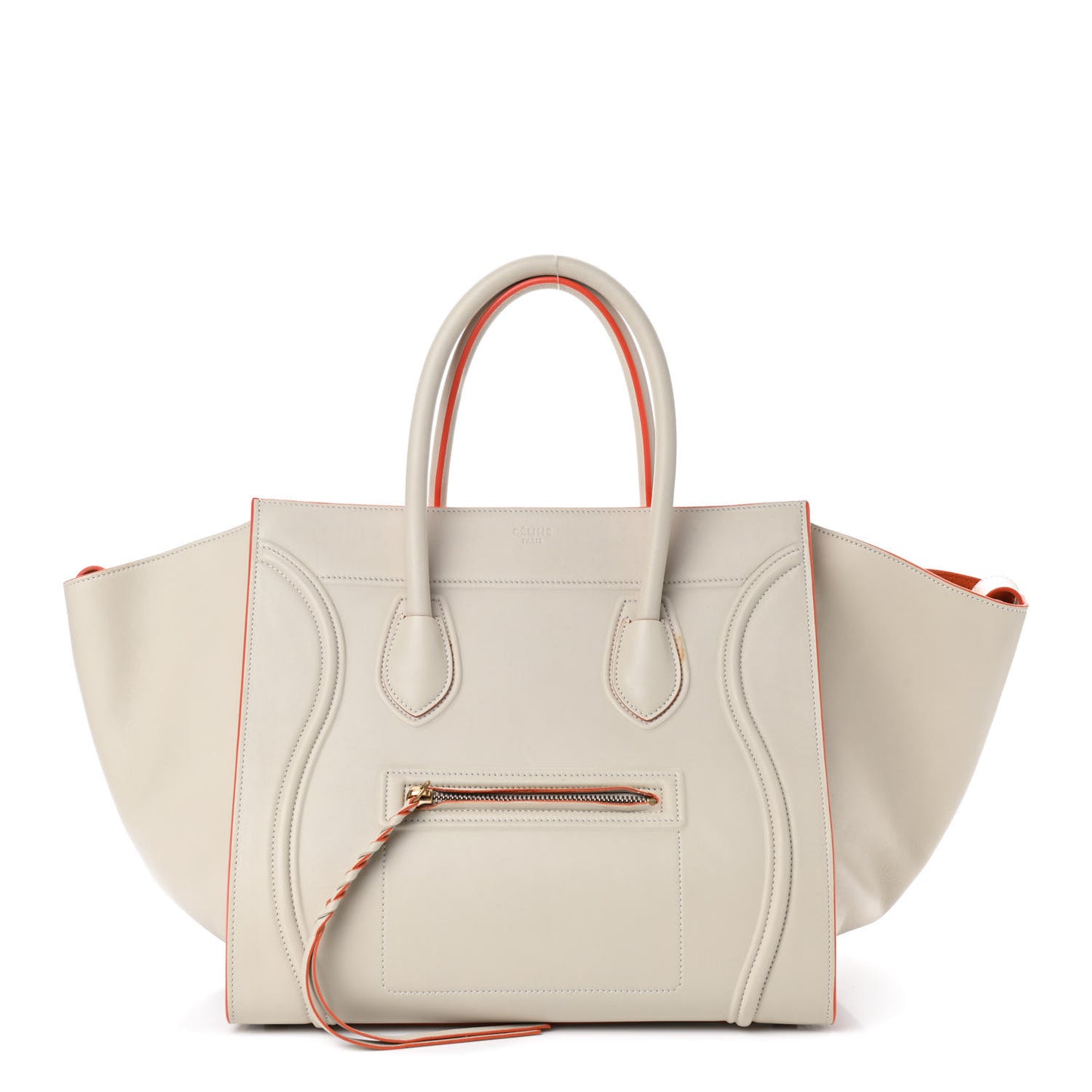 Grained Calfskin Medium Phantom Luggage Cream