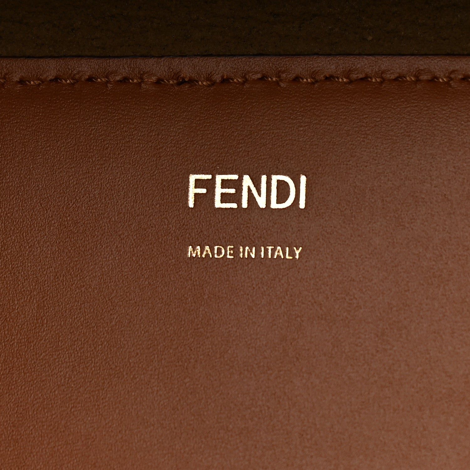 Fendi Vitello King Tamponato Plexiglass Logo Embossed Large Fendi Sunshine Shopper Tote Cuoio 6 of 13
