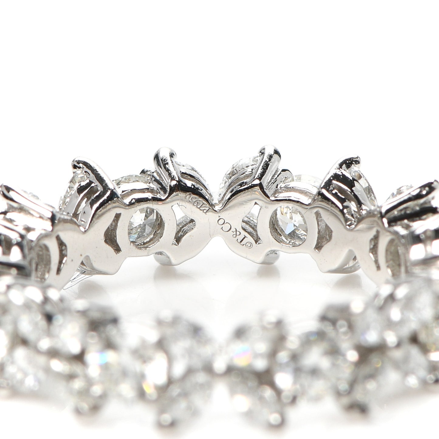 Platinum Diamond Victoria Alternating Band Ring 51 5.75