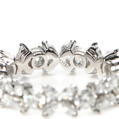 Tiffany Platinum Diamond Victoria Alternating Band Ring 51 5.75 8 of 10