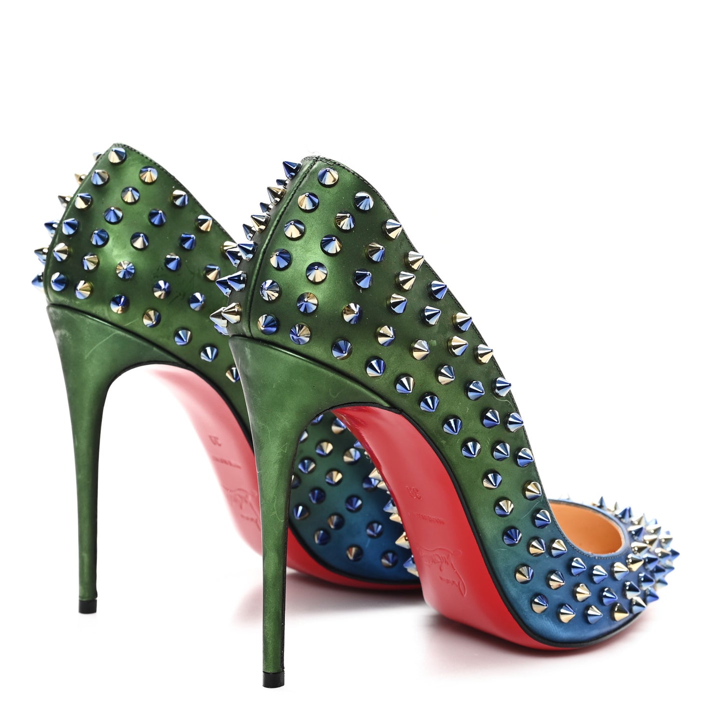Patent Scarabe 100 Follies Spikes Pumps 39 Green Blue