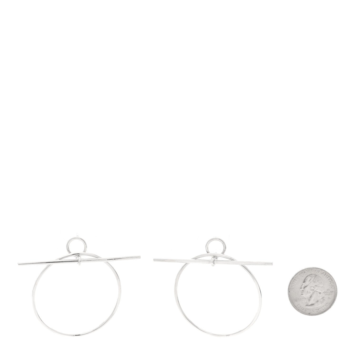 Hermes Sterling Silver MM Loop Earrings 2 of 6