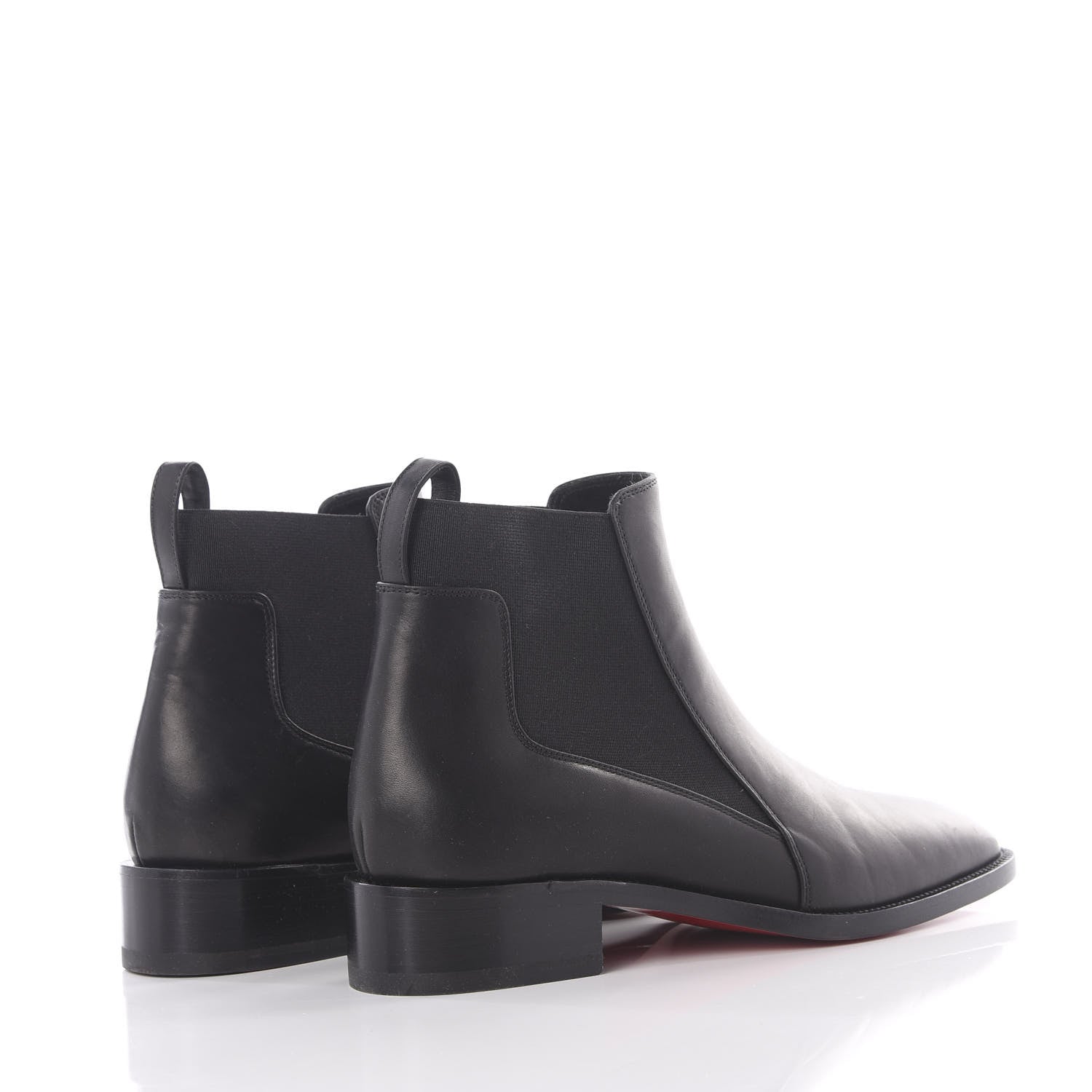 Christian Louboutin Calfskin Ingrassato Womens Marmada Flat Chelsea Boots 35.5 Black 4 of 9