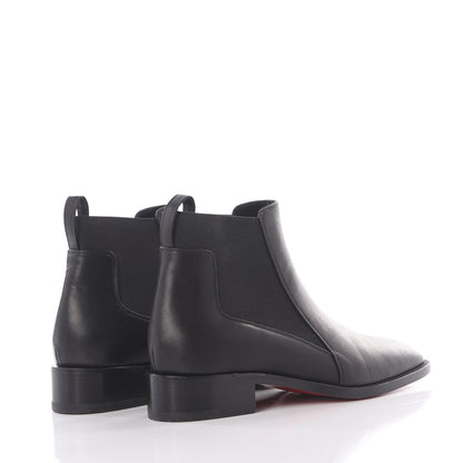 Christian Louboutin Calfskin Ingrassato Womens Marmada Flat Chelsea Boots 35.5 Black 4 of 9