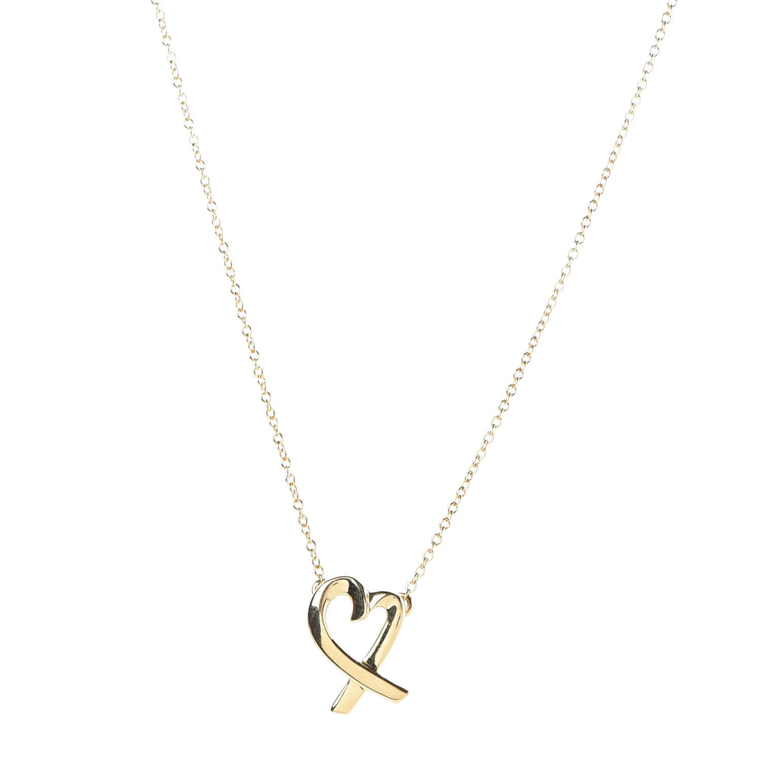 Tiffany 18K Yellow Gold Small Paloma Picasso Loving Heart Pendant Necklace 4 of 7