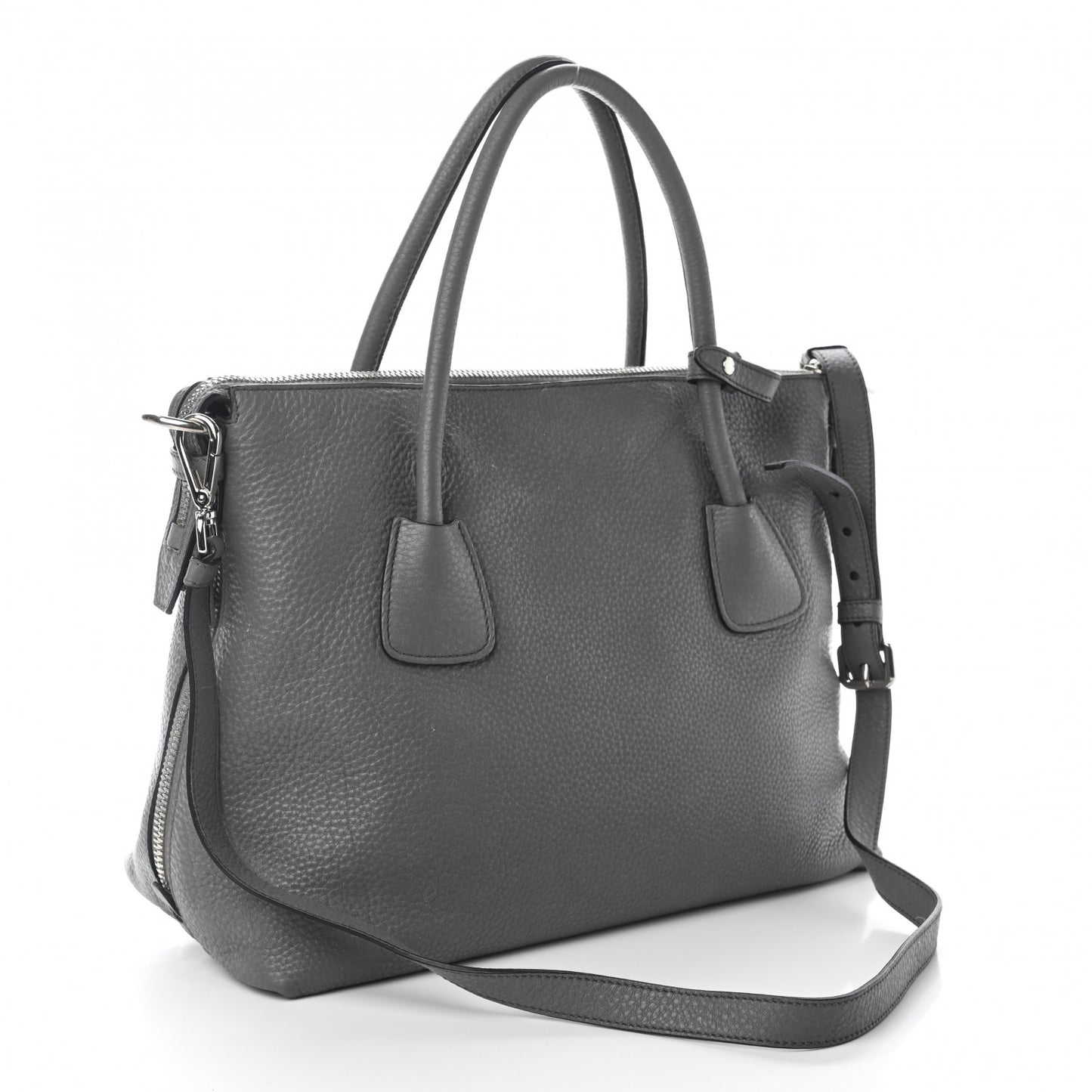 Vitello Daino Side Zip Tote Marmo