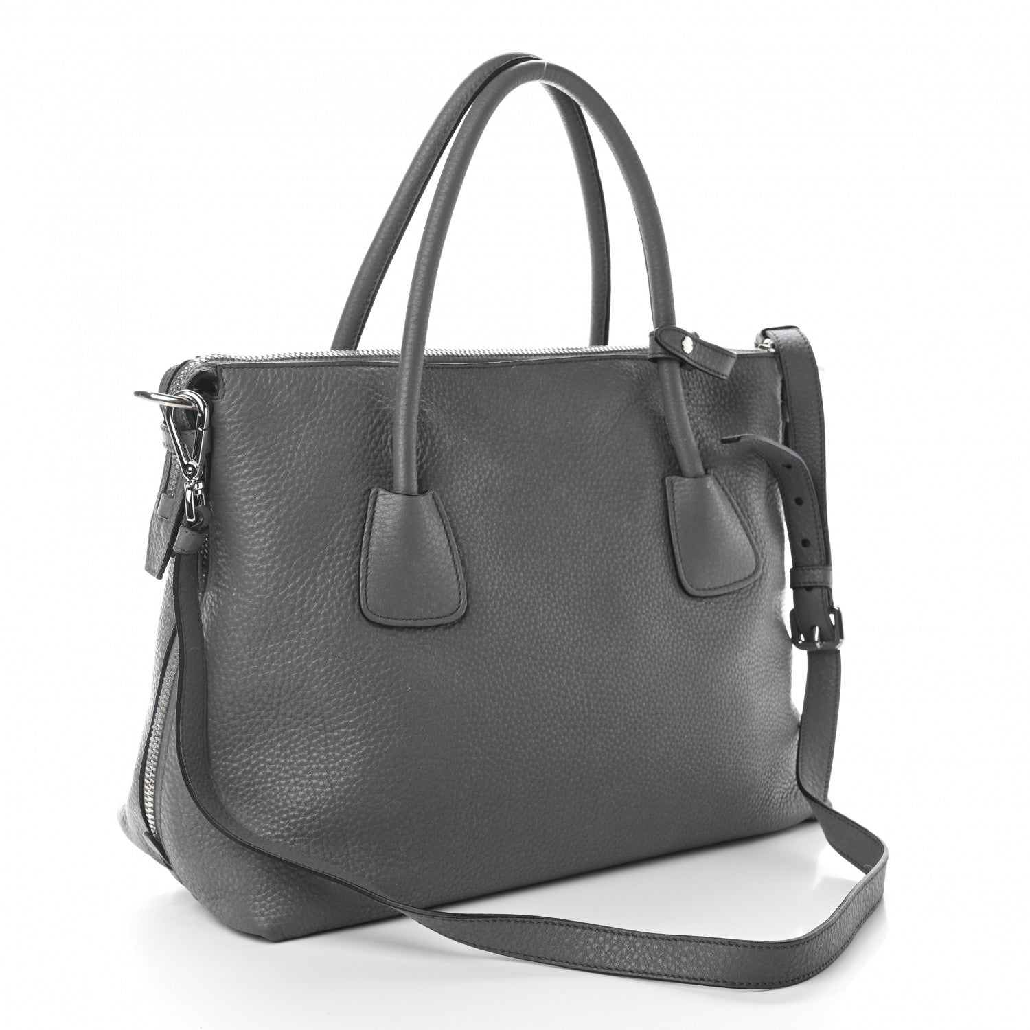 Prada Vitello Daino Side Zip Tote Marmo 3 of 10
