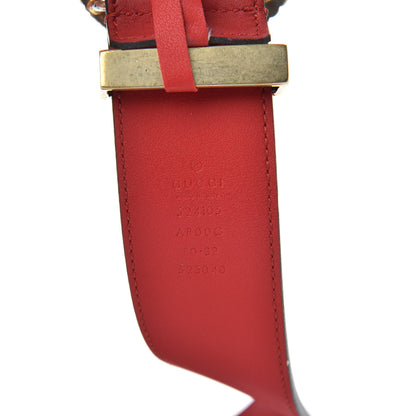 Gucci Moon Calfskin Torchon Double G 40mm Belt 80 32 Hibiscus Red 4 of 4