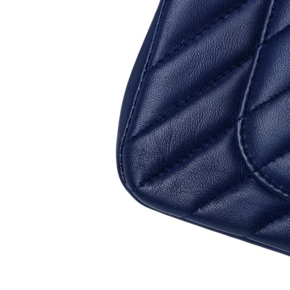 Chanel Lambskin Chevron Quilted Mini Rectangular Flap Blue 11 of 12