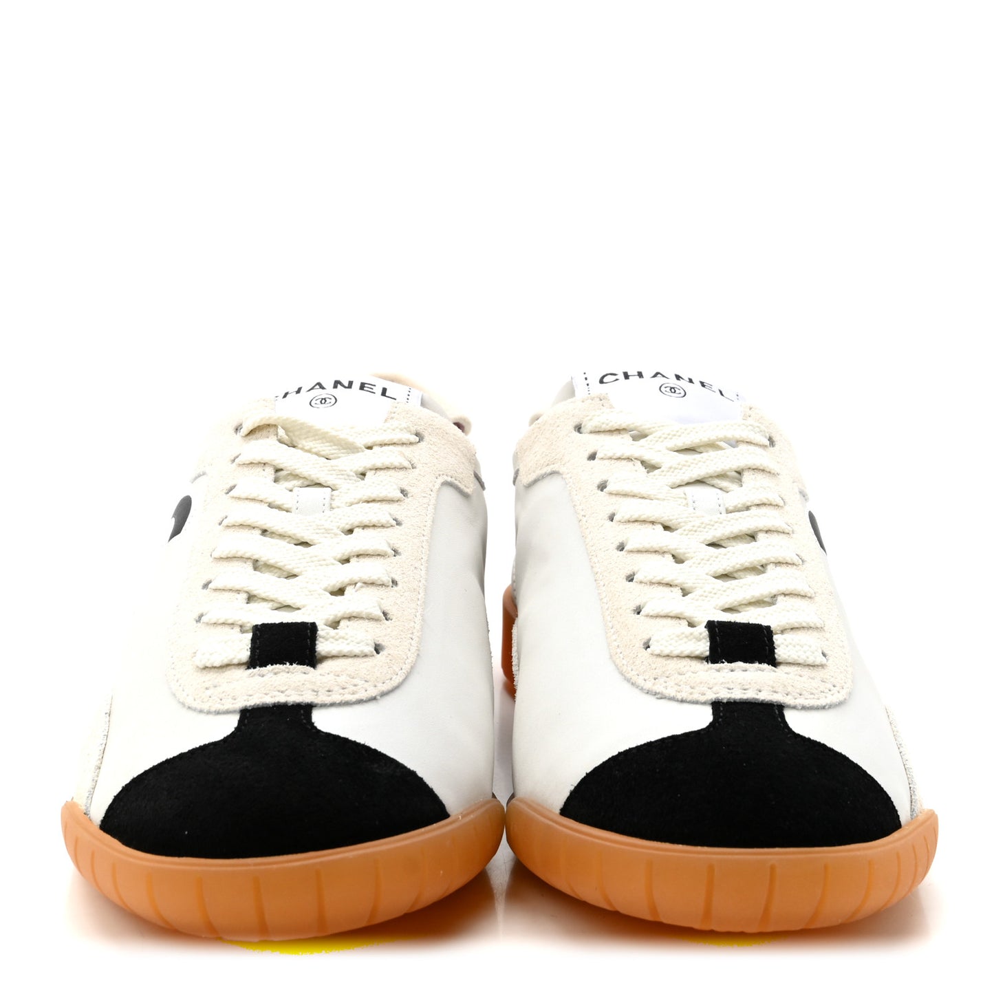 Calfskin Embossed Suede Sneakers 39 White Black