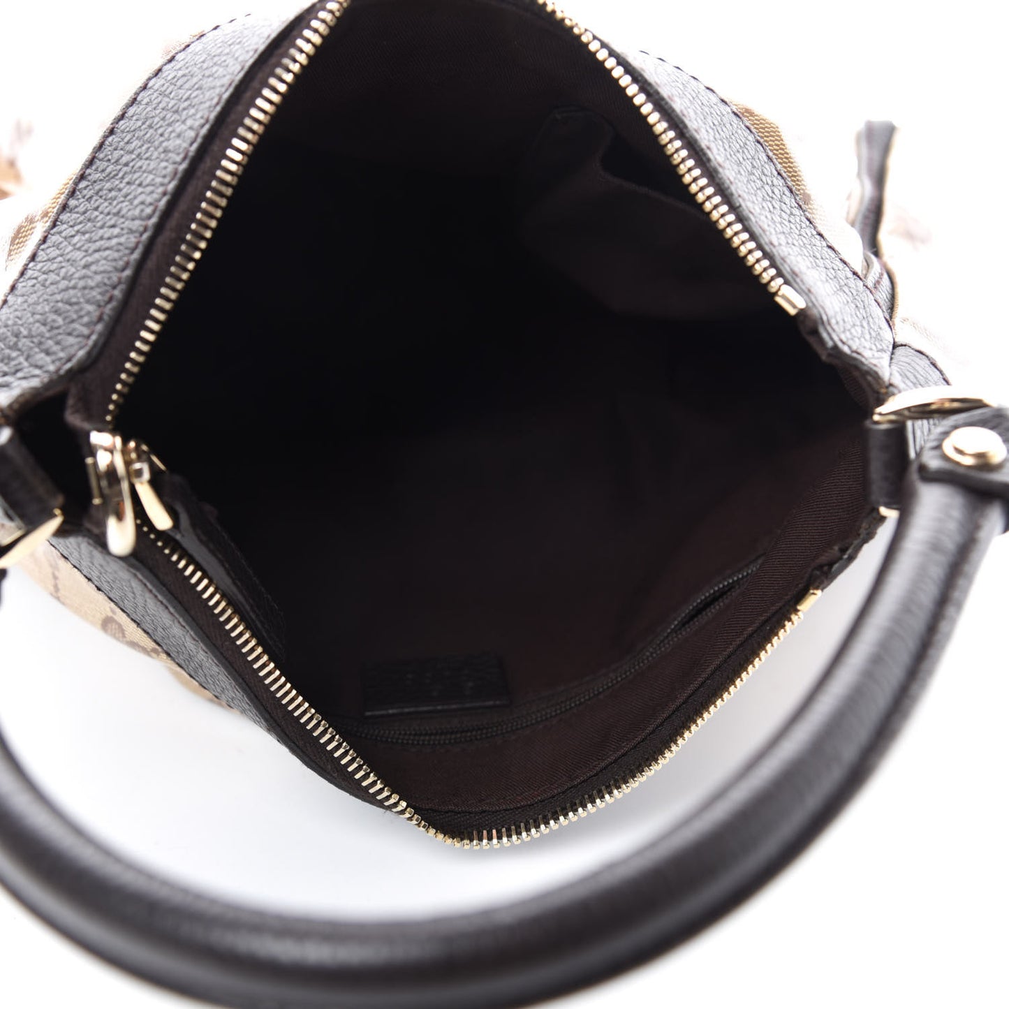 Crystal Monogram D Ring Gold Hobo Brown