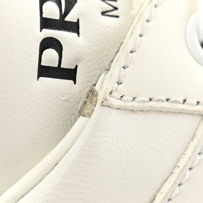 Prada Vitello Rois Triangle Womens Downtown Low Top 30mm Sneakers 39 White Black 10 of 11