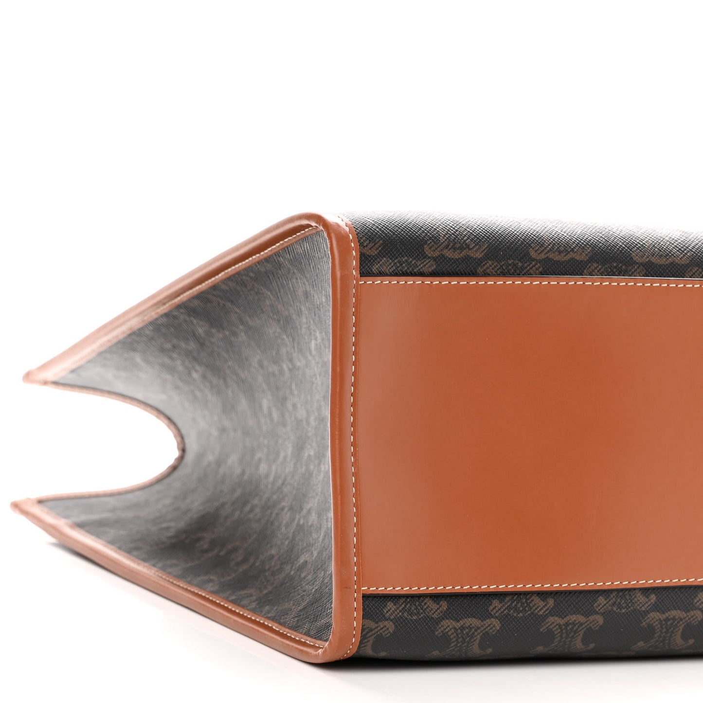 Triomphe Canvas Calfskin Horizontal Cabas Tan