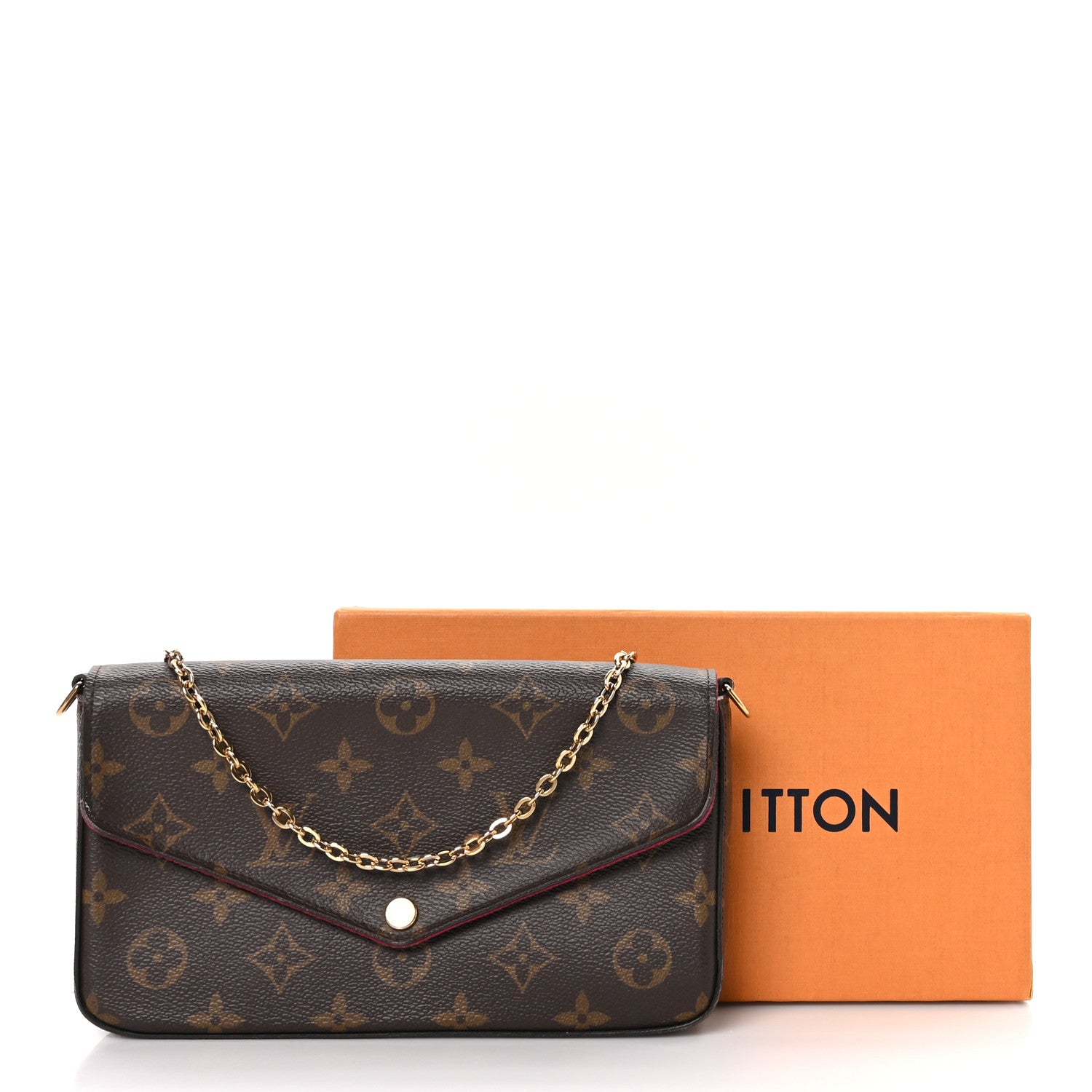 Louis Vuitton Monogram Pochette Felicie Chain Wallet Fuchsia 14 of 14