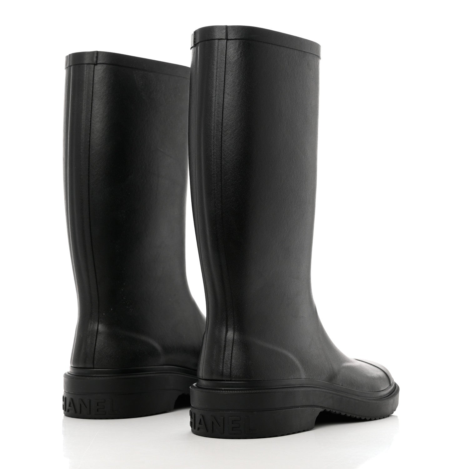 Chanel Caoutchouk CC High Boots 38 Black 4 of 11