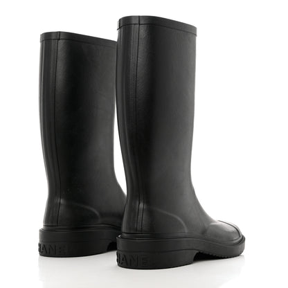 Chanel Caoutchouk CC High Boots 38 Black 4 of 11