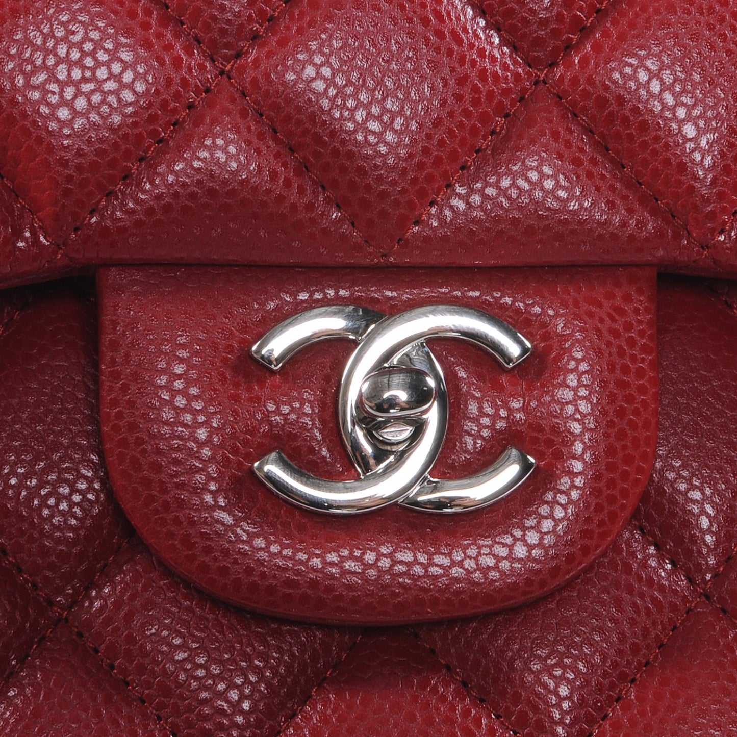 Caviar Jumbo Double Flap Red