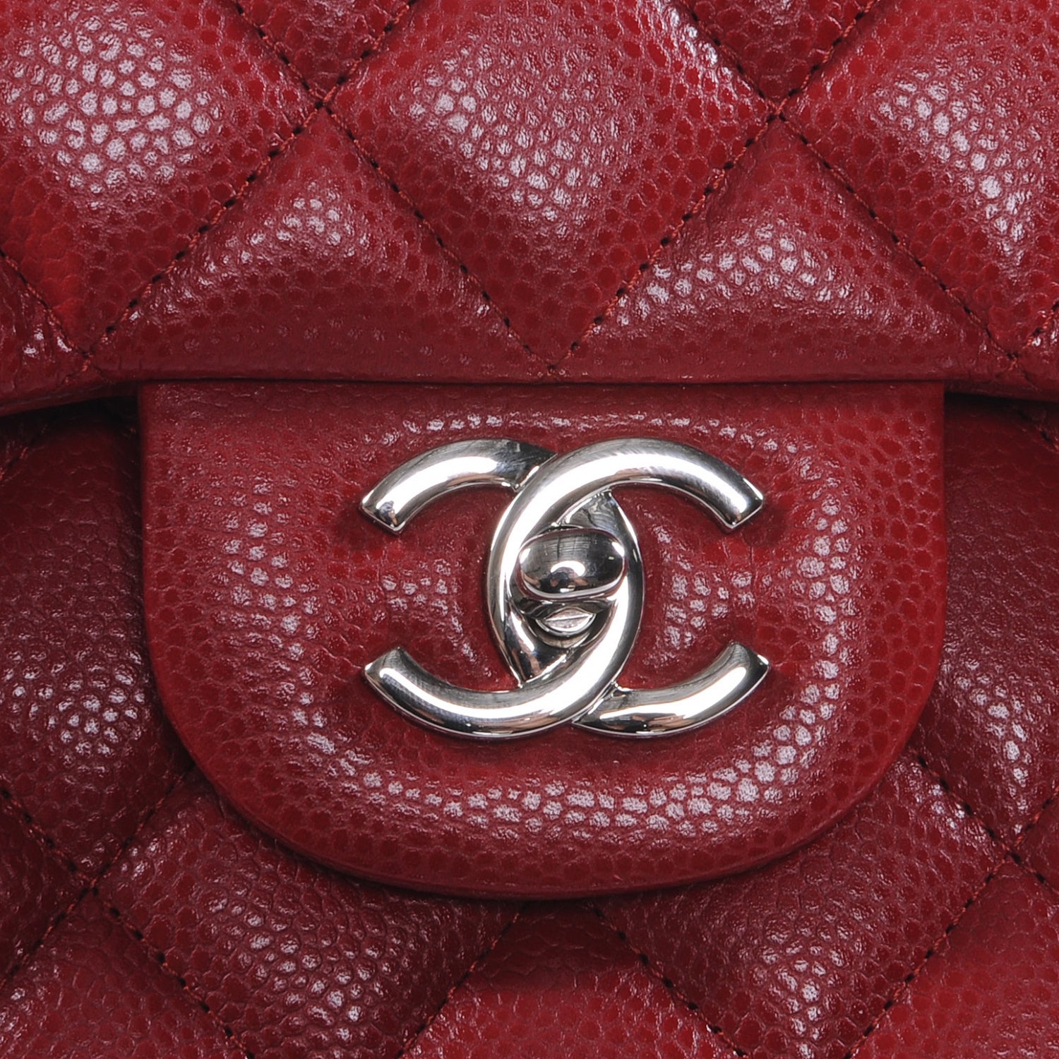 Chanel Caviar Jumbo Double Flap Red 5 of 7