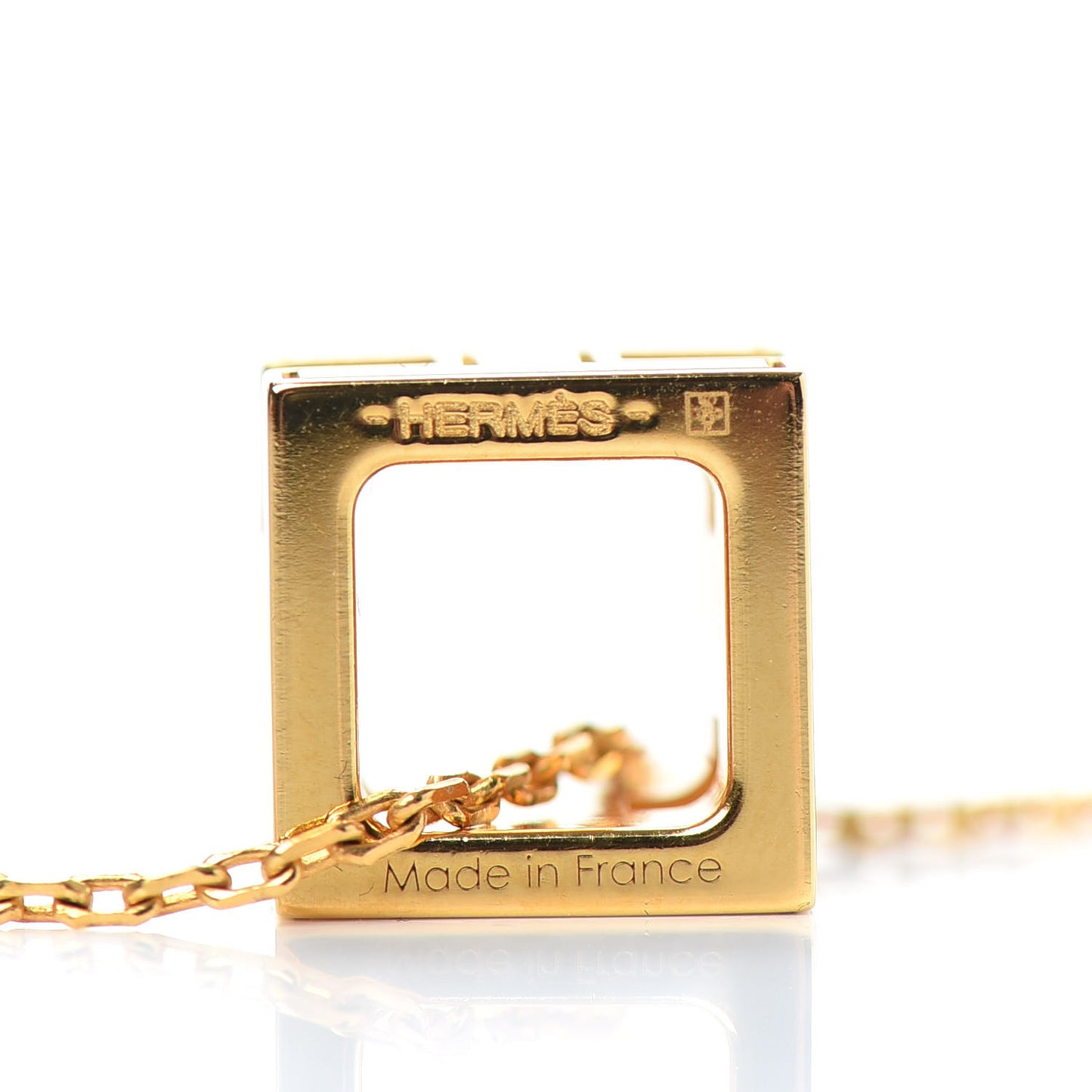 Gold Lacquered Cage d'H Pendant Necklace Black