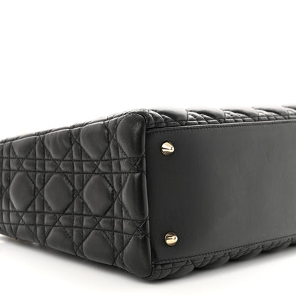 Christian Dior Lambskin Cannage Medium Lady Dior Black 9 of 10