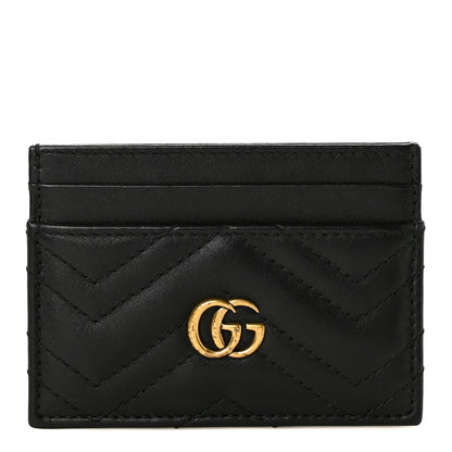 Gucci Calfskin Matelasse GG Marmont Card Holder Black 1 of 6