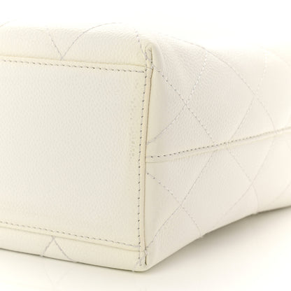 Chanel Caviar Quilted Tote With Clutch White 11 of 18