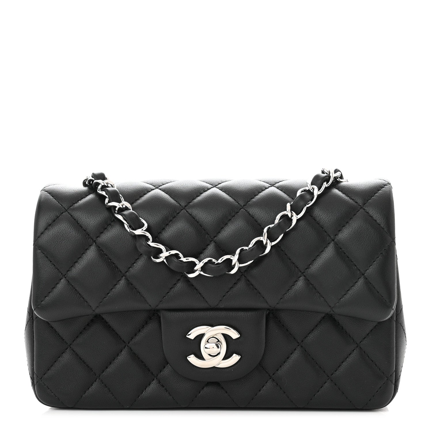 Chanel Lambskin Quilted Mini Rectangular Flap Black 1 of 11