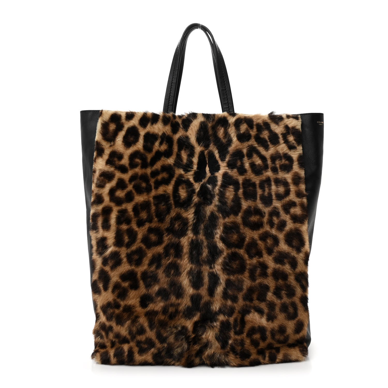 Celine Lambskin Calf Hair Leopard Print Vertical Cabas 1 of 10
