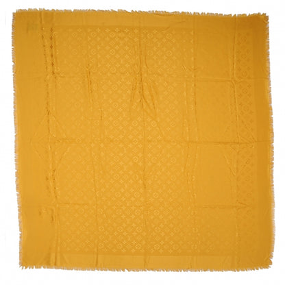 Louis Vuitton Wool Silk Monogram Shawl Safran 3 of 4