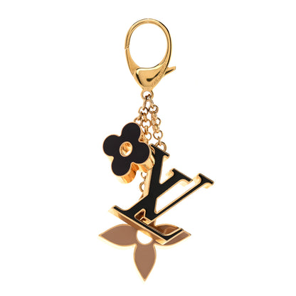 Louis Vuitton Metal Enamel Fleur De Monogram Bag Charm Dore 1 of 5