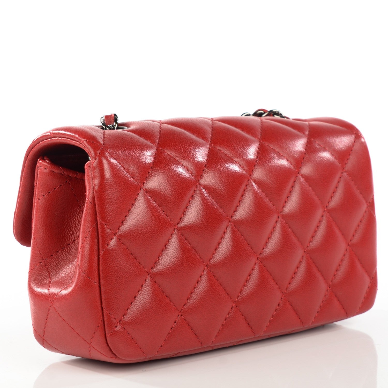Chanel Lambskin Quilted Extra Mini Flap Red 3 of 7