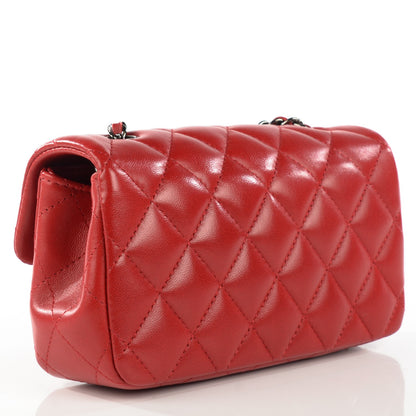 Chanel Lambskin Quilted Extra Mini Flap Red 3 of 7