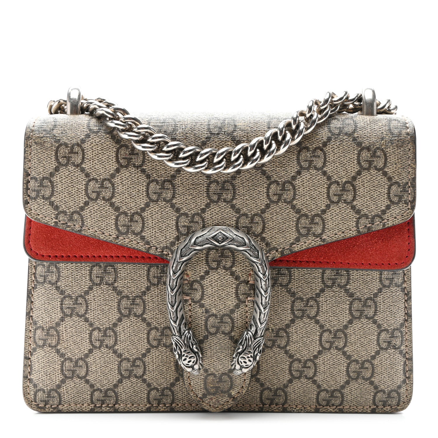 Gucci GG Supreme Monogram Mini Dionysus Shoulder Bag Hibiscus Red 1 of 9