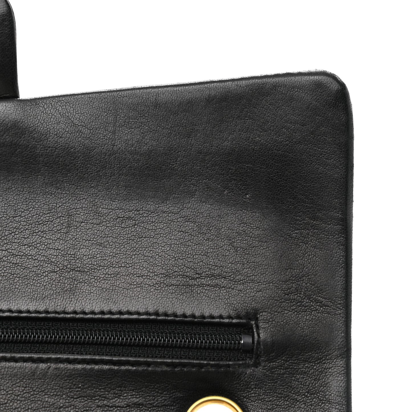 Lambskin Quilted Medium Double Flap Black