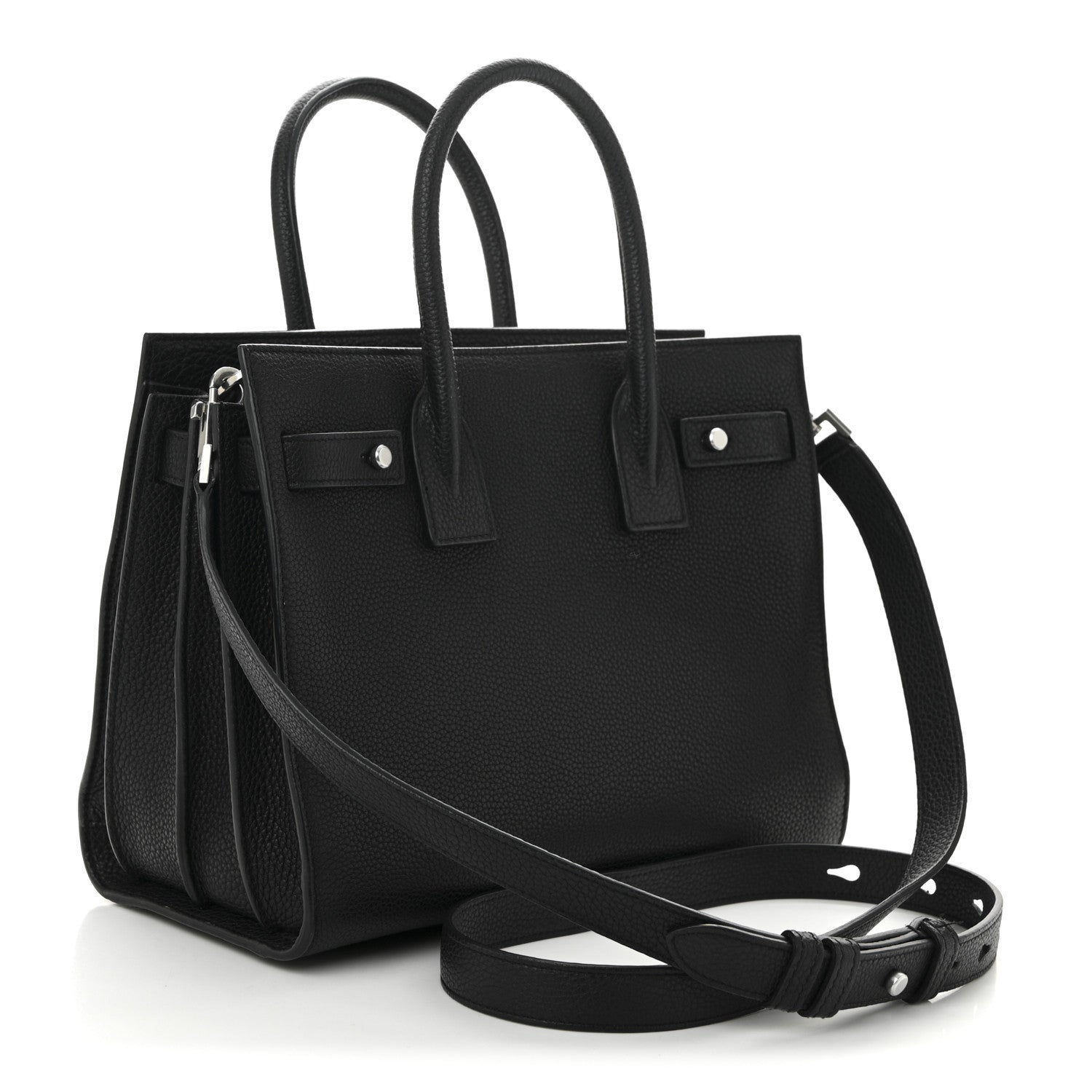 Saint Laurent Grained Calfskin Baby Sac De Jour Souple Black 3 of 11