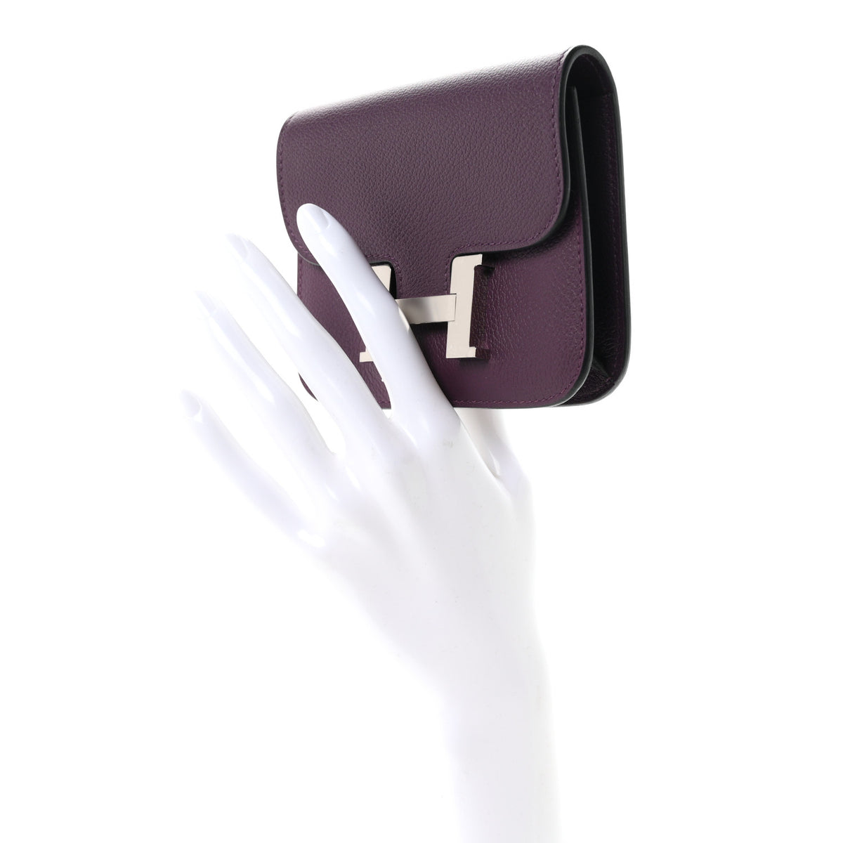 Hermes Evercolor Constance Slim Wallet Cassis 3 of 9