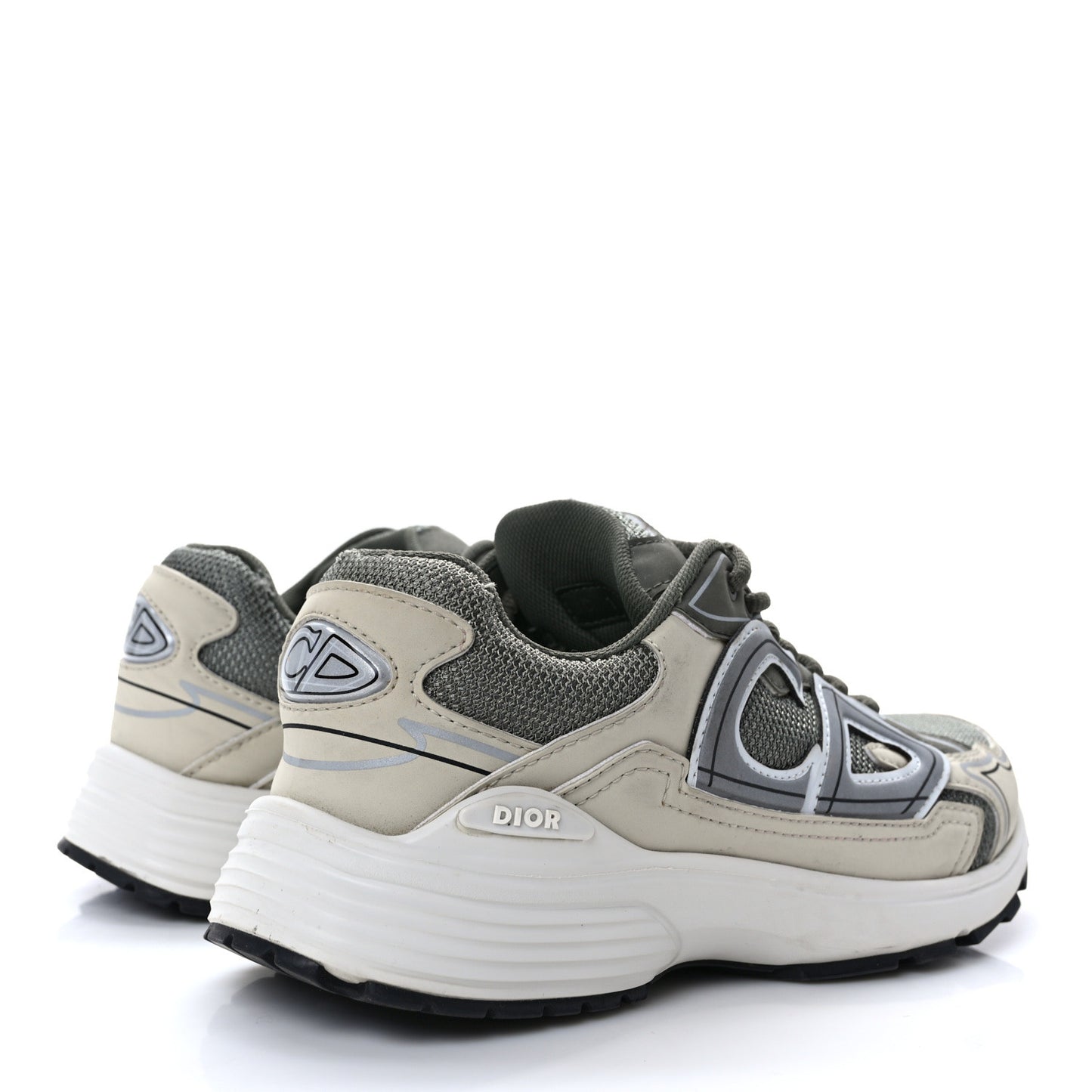 Technical Mesh Calfskin B30 Sneakers 36 Green Beige