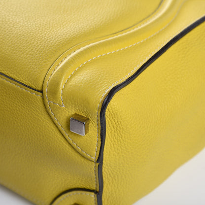 Celine Drummed Calfskin Micro Luggage Citron 13 of 19