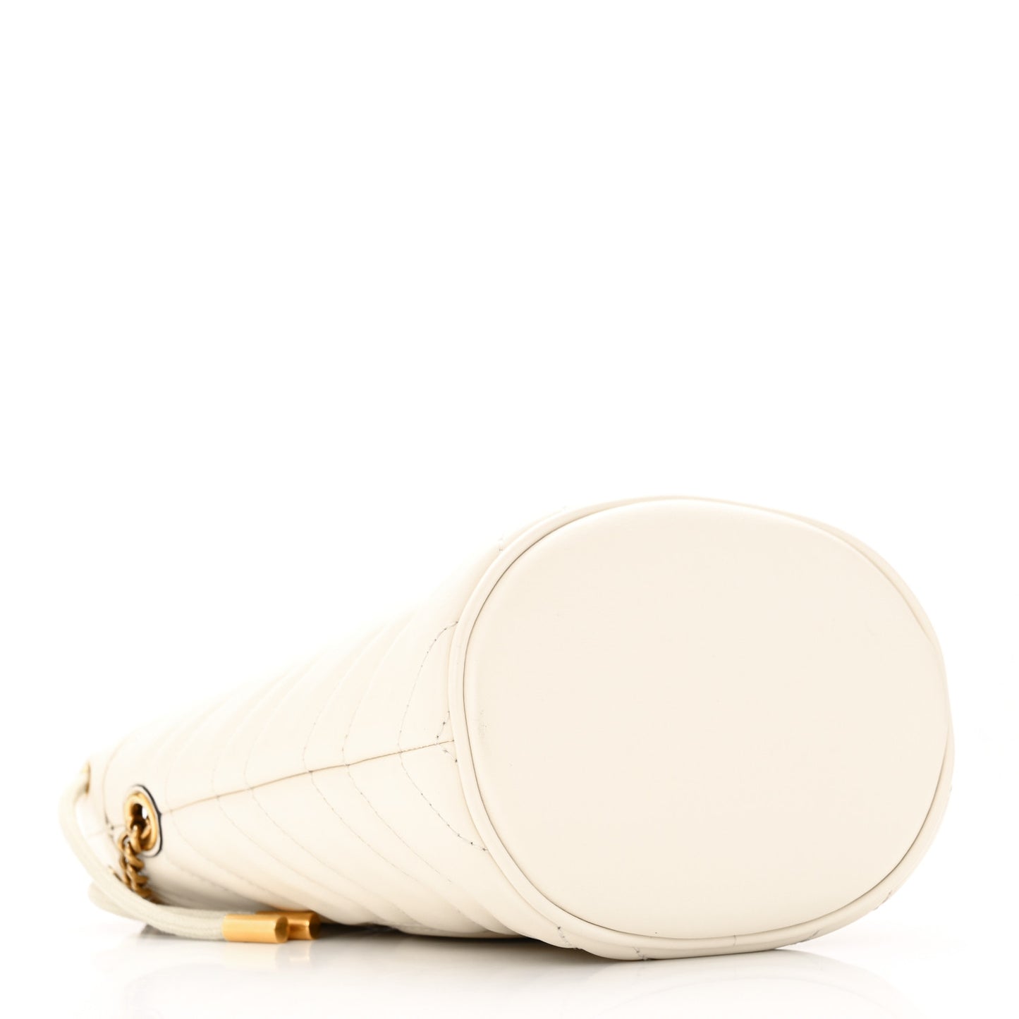 Calfskin Matelasse Mini GG Marmont 2.0 Bucket Bag White