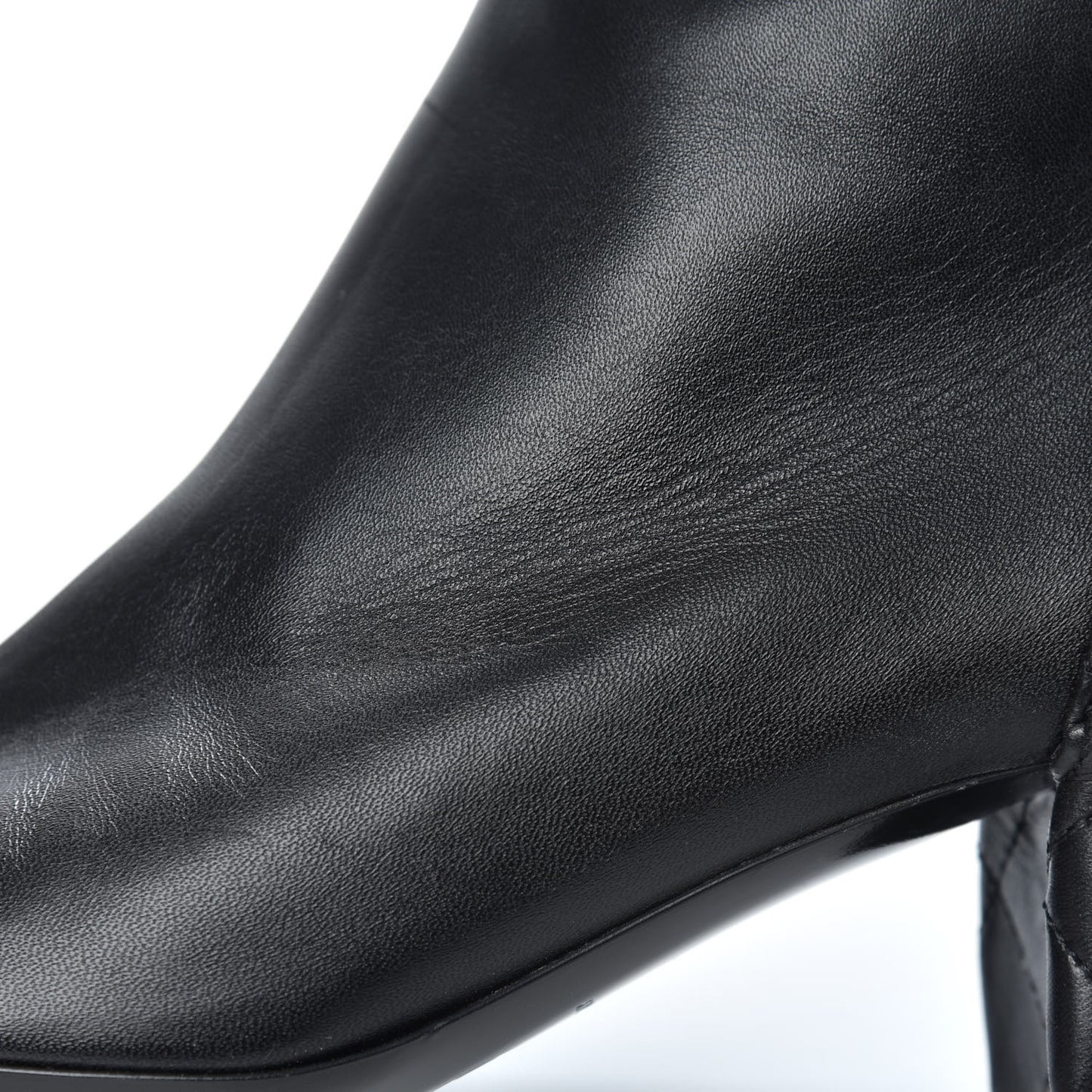 Lambskin Quilted Reissue Knee High Tall Boots 38.5 Black