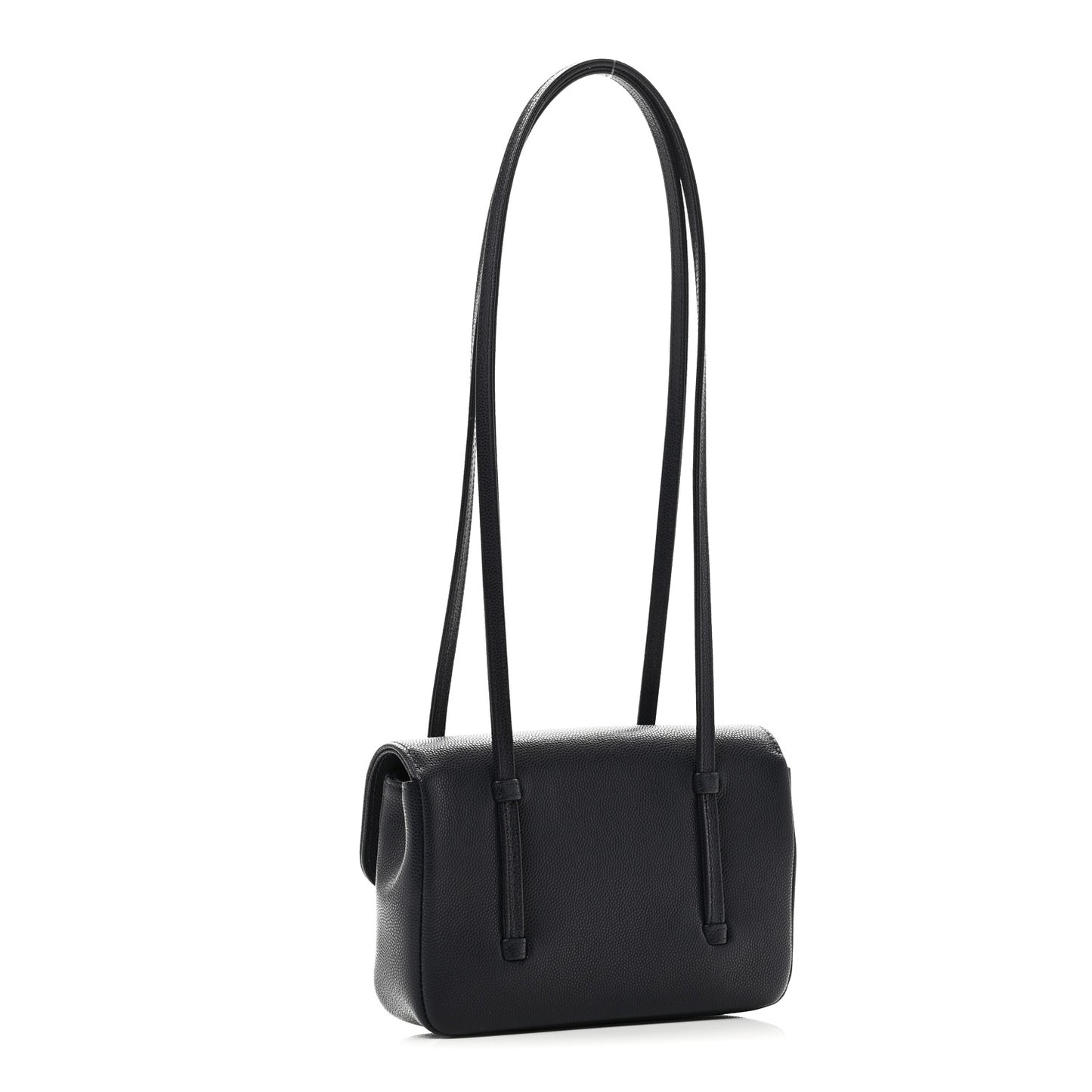 Shiny Caviar Mini Preppy Coco Shoulder Bag Dark Blue
