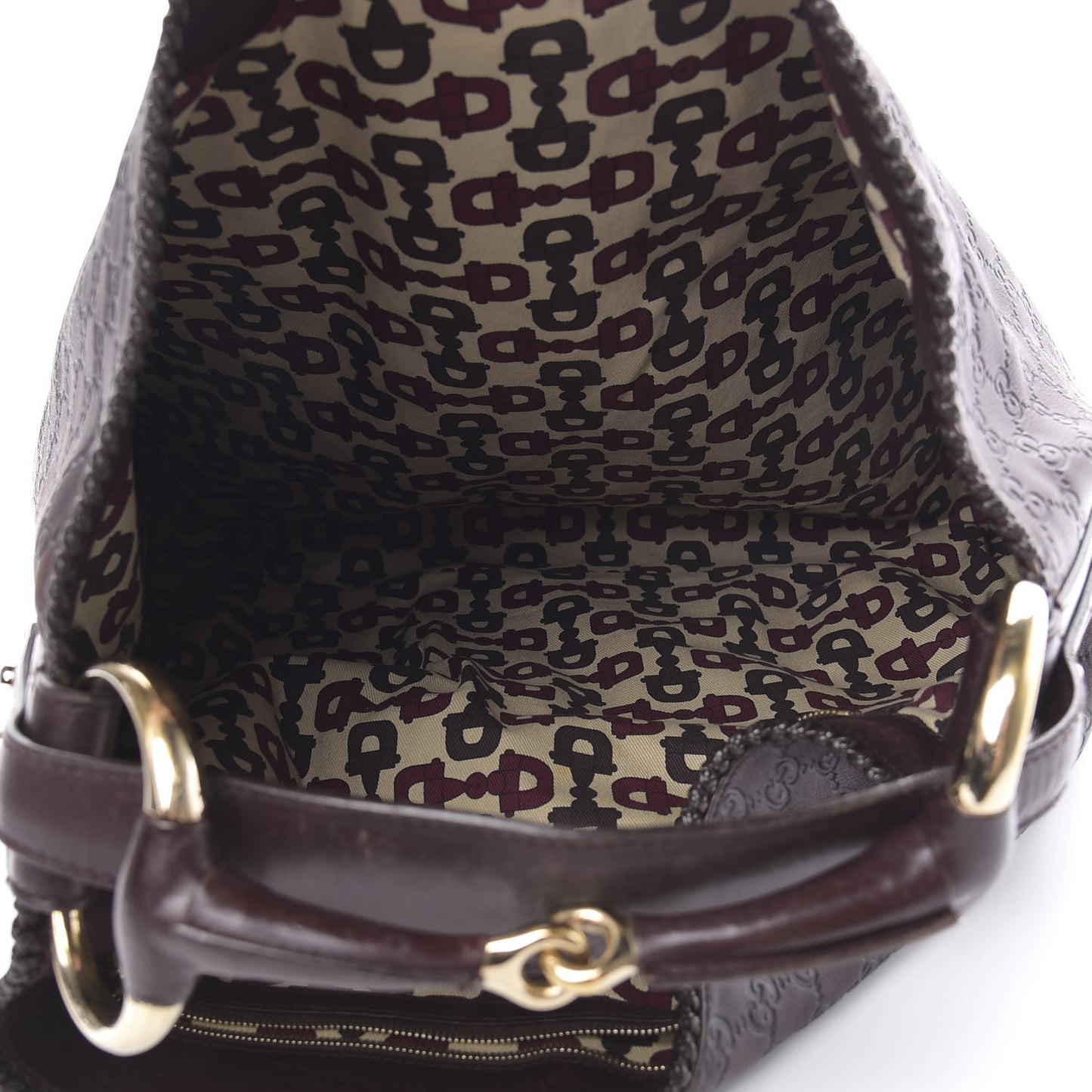 Guccissima Large Horsebit Chain Hobo Chocolate