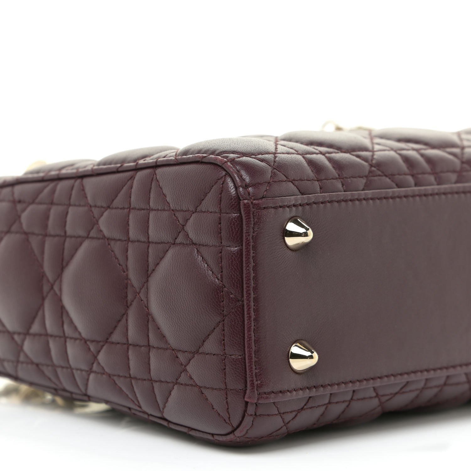 Christian Dior Lambskin Cannage Small Lucky Badges My Lady Dior Burgundy 8 of 15