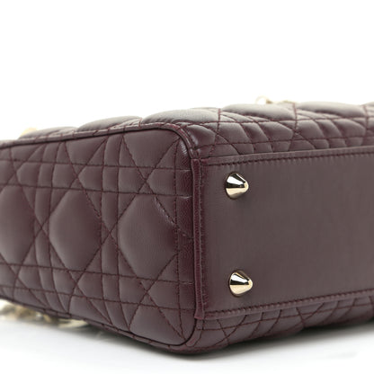 Christian Dior Lambskin Cannage Small Lucky Badges My Lady Dior Burgundy 8 of 15